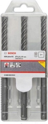 Набор буров BOSCH 3 СВ. SDS-plus X5L 100/160 мм [2608833912]
