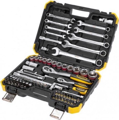 Набор инструментов Kranz 1/2, 1/4, CrV 82 предмета, кейс [KR-66-6682]