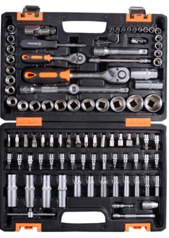 Набор инструментов ВИХРЬ 1/2", 1/4", CrV, 94 пластиковый кейс 94 предм [73/6/7/5]