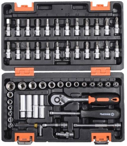 Набор инструментов ВИХРЬ 1/4", CrV, 57 пластиковый кейс 57 предм [73/6/7/2]