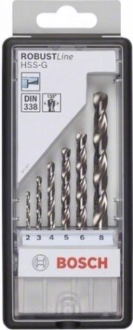 Набор сверл по металлу BOSCH HSS-G 6 шт Robust Line D2-8 [2607010529]