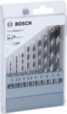 Набор сверл по металлу BOSCH Набор HSS PointTeQ HEX 9 шт. [2607002826]