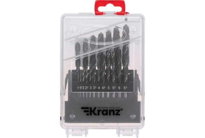 Набор сверл по металлу Kranz KR-91-0636 1-10мм, 19 шт.