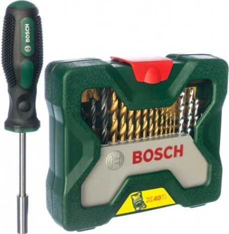 Набор сверл универсальный BOSCH Titanium X-Line-40 Set + ручная отвертка [2607017334]