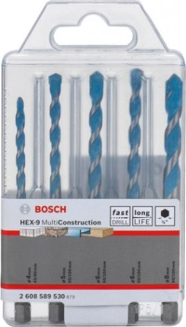Набор универсальных сверл BOSCH HEX-9 Multi Construction [2608589530]