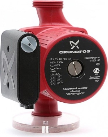 Насос циркуляционный GRUNDFOS UPS 25- 80 с гайками, 95906440 [НС-0027462]