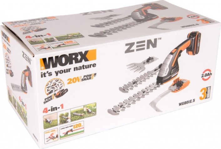 Ножницы для травы Worx WG801E.5 в комплекте с тяпкой