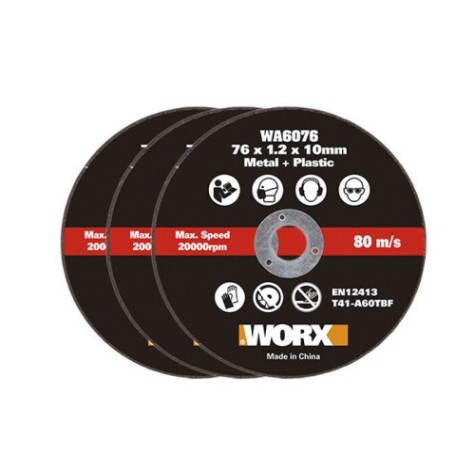 Отрезной круг по металлу Worx WA6076.3 76х1,2х10 мм (3шт.)