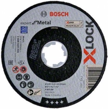 Отрезной круг по металлу X-LOCK BOSCH 125х2,5х22.2 мм A30S-BF Expert for Metal [2608619255]