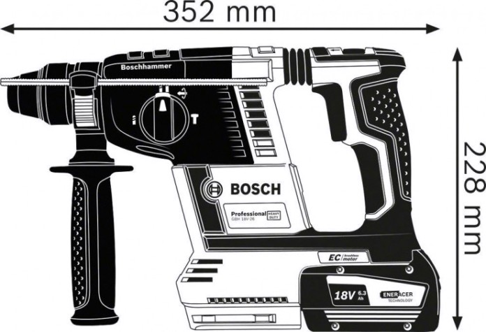 Перфоратор аккумуляторный BOSCH GBH 18 V-26 бесщеточный [0615990M3N] 1х8,0 Ач, картон