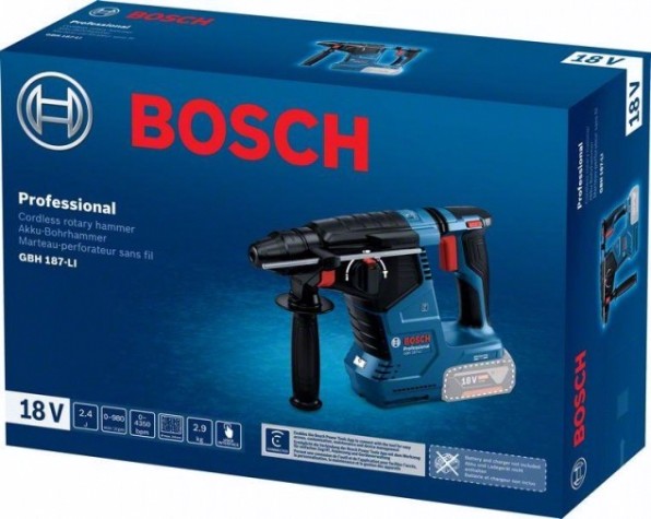 Перфоратор аккумуляторный BOSCH GBH 187-LI без АКБ и ЗУ [0611923020]