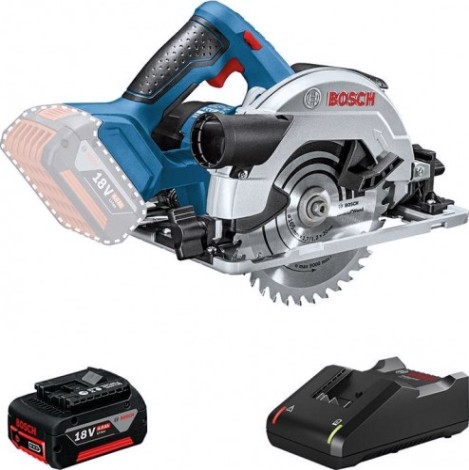 Пила циркулярная аккумуляторная BOSCH GKS 18 V-57 [0615990M42] 1х4,0 Ач, картон