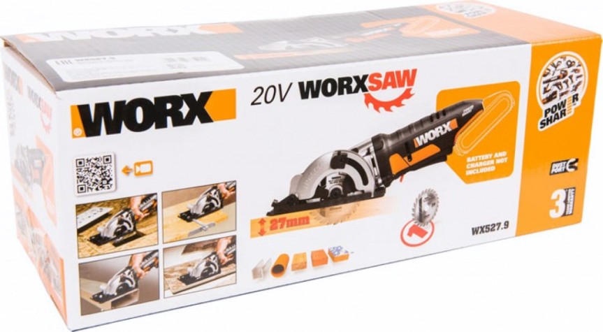Пила дисковая аккумуляторная Worx SAW WX527.9 без АКБ и ЗУ [WX527.9]