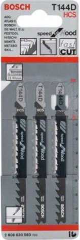 Пилки по дереву BOSCH T144D (3 шт.) [2608630560]