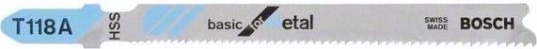 Пилки по металлу BOSCH T118А HSS (25шт.) Basic for Metal [2608638470]