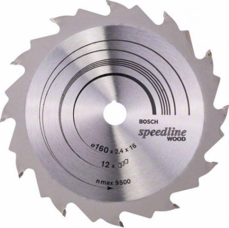 Пильный диск по дереву BOSCH 160х12х16 SPEEDLINE WOOD [2608640784]
