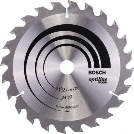 Пильный диск по дереву BOSCH 190х24х20/16 Optiline Eco o [2608640612]
