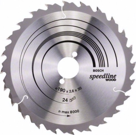 Пильный диск по дереву BOSCH 190х24х30 SPEEDLINE WOOD [2608640801]