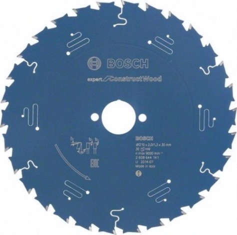 Пильный диск по дереву BOSCH 210х30х30 мм Expert for Construct Wood [2608644141]