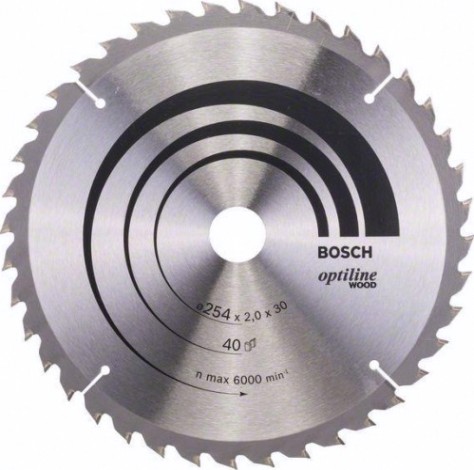 Пильный диск по дереву BOSCH 254х40х30 OPTILINE WOOD [2608640438]