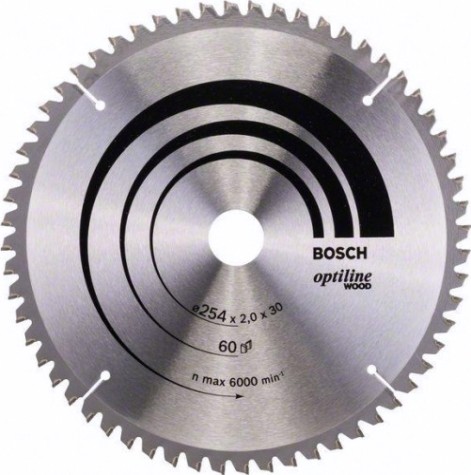 Пильный диск по дереву BOSCH 254х60х30 OPTILINE WOOD [2608640436]