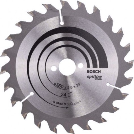 Пильный диск по дереву BOSCH Standard 160Х20 24 OPTILINE WOOD [2608640596]
