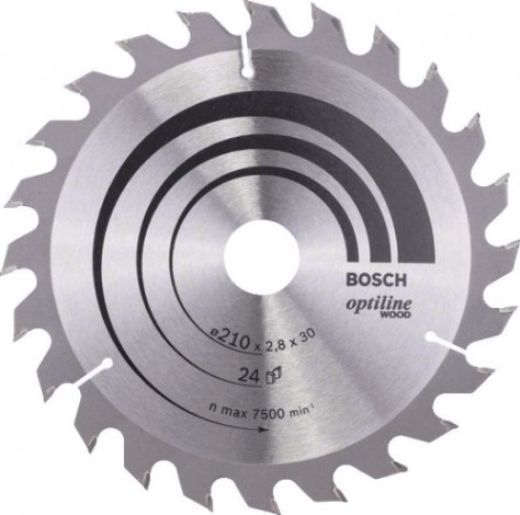 Пильный диск по дереву BOSCH Standard 210X30 24 OPTILINE WOOD [2608640621]