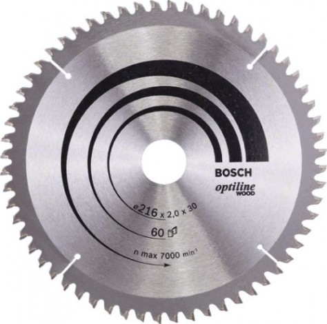 Пильный диск по дереву BOSCH Standard 216Х30 60 OPTILINE WOOD [2608640433]