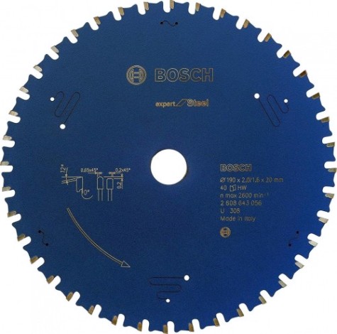 Пильный диск по стали BOSCH 190х40х20 мм Expert for Steel [2608643056]