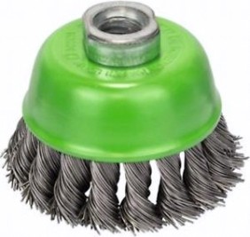 Щетка обдирочная для УШМ BOSCH чашеобразная INOX D-75 мм М14 витая [2608622060]