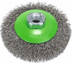 Щетка обдирочная для УШМ BOSCH коническая INOX D-100 мм М14 [2608622108]