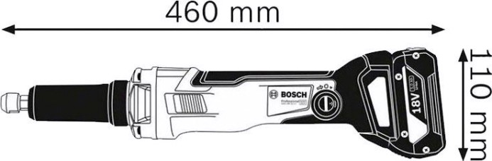 Шлифмашина прямая аккумуляторная BOSCH GGS 18V-23 LC без АКБ и ЗУ [0601229100] Кейс L-Boxx