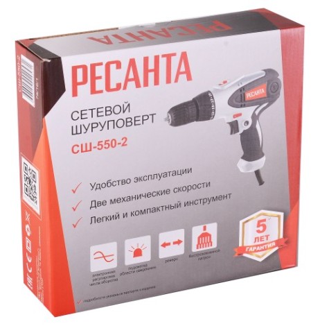Шуруповерт сетевой Ресанта СШ-550-2 [75/16/1]