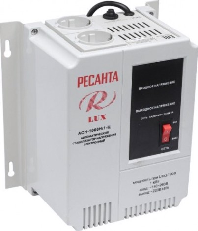 Стабилизатор напряжения однофазный Ресанта АСН- 1000 Н/1-Ц Lux [63/6/14]