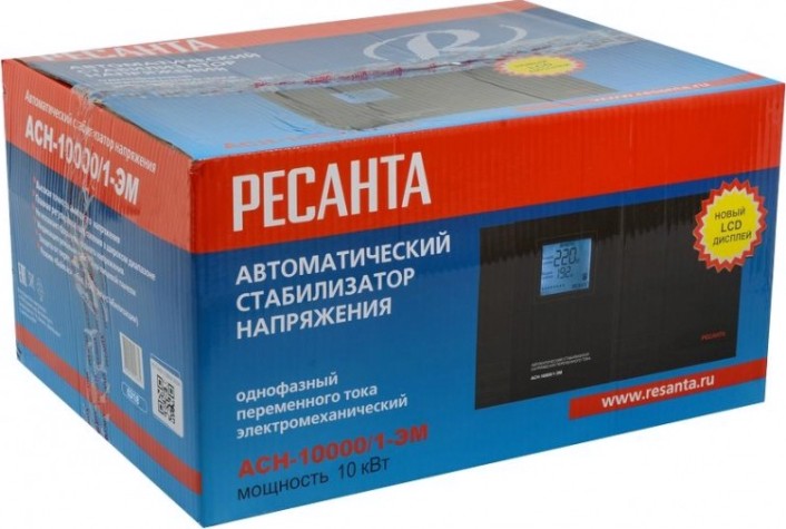 Стабилизатор напряжения однофазный Ресанта АСН-10000/1-ЭМ [63/1/8]
