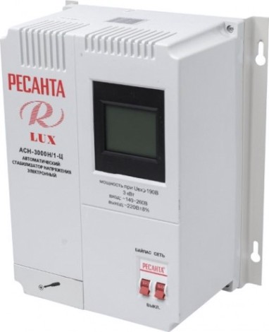Стабилизатор напряжения однофазный Ресанта АСН- 3000 Н/1-Ц Lux [63/6/21]
