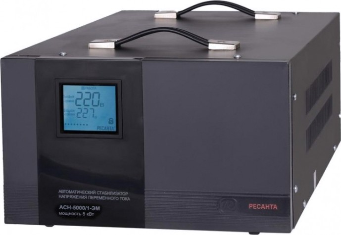 Стабилизатор напряжения однофазный Ресанта АСН- 5000/1-ЭМ [63/1/6]