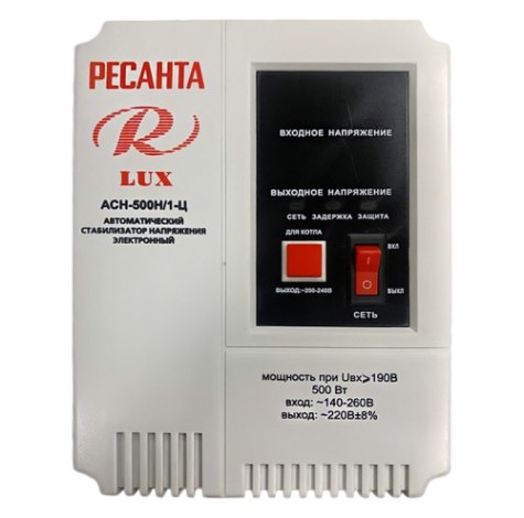 Стабилизатор напряжения однофазный Ресанта АСН- 500Н/1-Ц LUX [63/6/39]