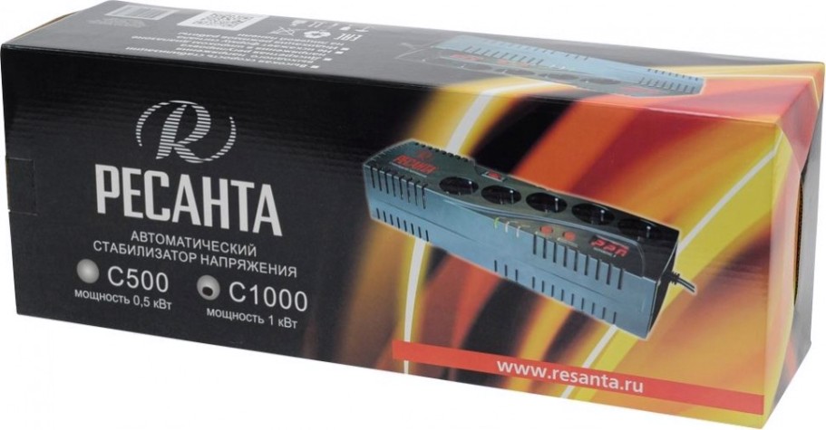 Стабилизатор напряжения однофазный Ресанта С1000 (сетевой фильтр) [63/6/32]