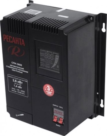 Стабилизатор напряжения однофазный Ресанта СПН- 3600 [63/6/25]