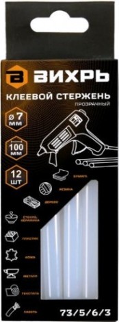 Стержень клеевой ВИХРЬ 7х100мм 12шт. [73/5/6/3]