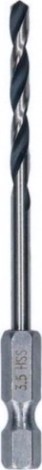 Сверло по металлу BOSCH 3,5 х 24/60 мм, HSS PointTeQ с шестигранным хвостовиком (10шт.) [2608577542]