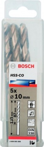 Сверло по металлу BOSCH кобальтовое 10.0 мм (уп5шт) [2608585898]