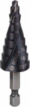 Сверло по металлу BOSCH ступенчатое 4-20 мм HSS-AlTiN с шестигранным хвостовиком [2608588070]