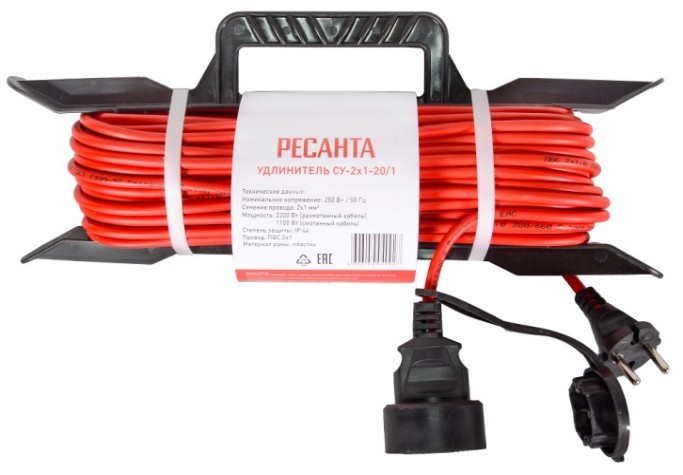 Удлинитель на рамке Ресанта СУ-2х1-20/1 силовой (ip44) [61/118/2]