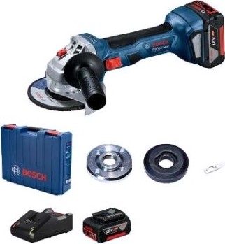 Угловая шлифмашина аккумуляторная BOSCH GWS 180-LI [06019H90R0] 2х4.0Ач, Кейс