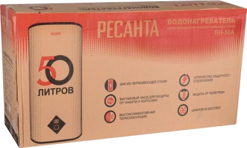 Водонагреватель Ресанта ВН-50А накопительный [74/5/14]