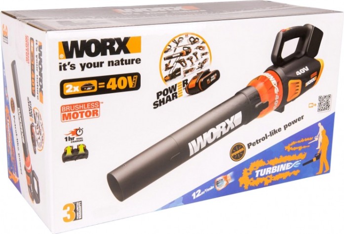 Воздуходувка аккумуляторная Worx WG584E.9 без АКБ и ЗУ бесщеточная [WG584E.9]