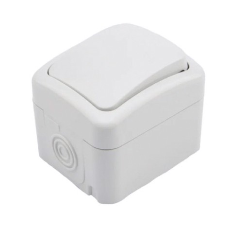 Выключатель Kranz KR-78-0601 одноклавишный Mini OG IP54, о/у, белый