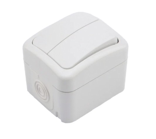 Выключатель Kranz KR-78-0602 двухклавишный Mini OG IP54, о/у, белый